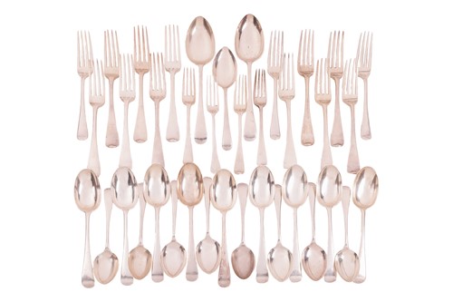 Lot 403 - A blended part silver canteen of "Old English"...