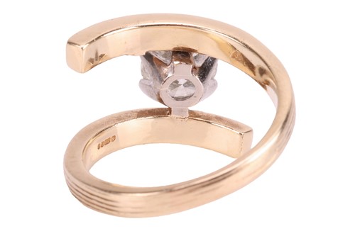 Lot 71 - A diamond solitaire ring, of Modernist-style...