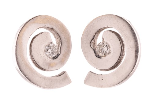Lot 115 - A pair of diamond-set stud earrings in the...
