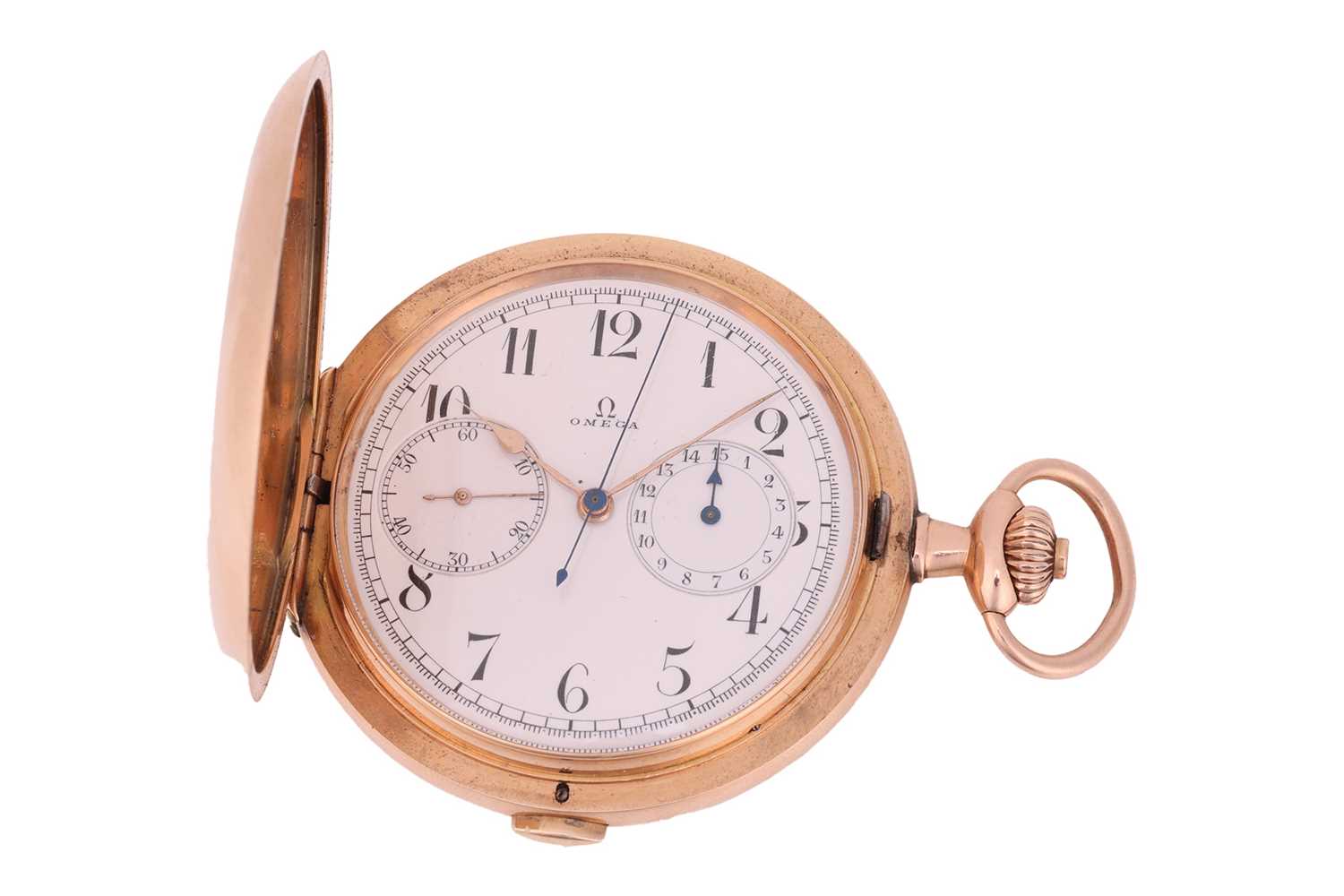 Lot 340 - Omega A Full Hunter Sportsman's Chronograph...