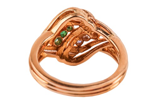 Lot 61 - An emerald and diamond parure; comprising a...