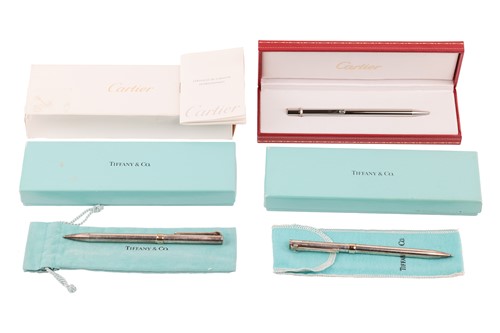 Lot 147 - A pair of Tiffany & Co. T-clip ballpen and...