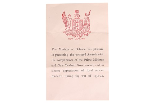 Lot A WWII DFC Medal Group, awarded to New Zealand...