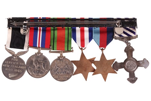 Lot A WWII DFC Medal Group, awarded to New Zealand...