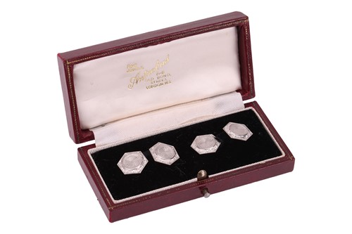 Lot 52 - A pair of Art Deco two-toned cufflinks, circa...