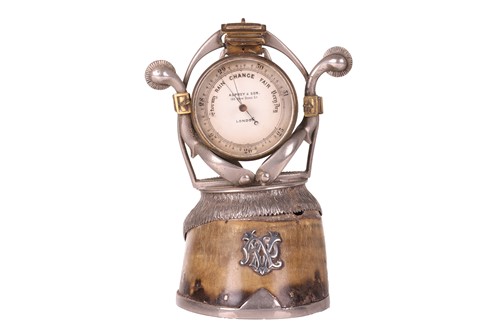 Lot Asprey & Son: an aneroid desk barometer of...