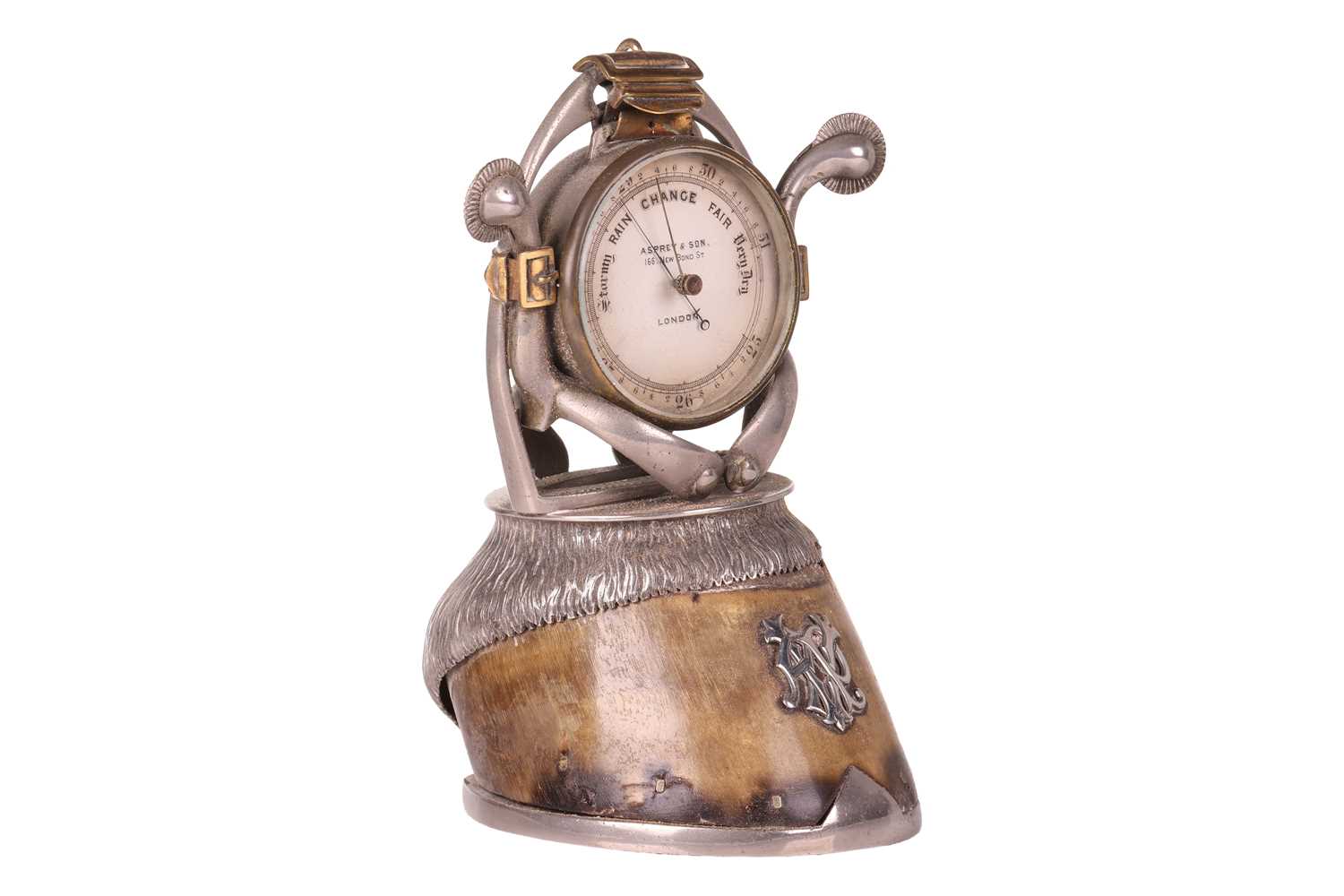 Lot Asprey & Son: an aneroid desk barometer of...