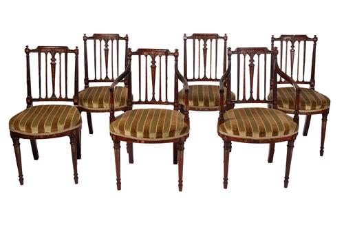 Lot 27 - A set of six George IV-style mahogany dining...