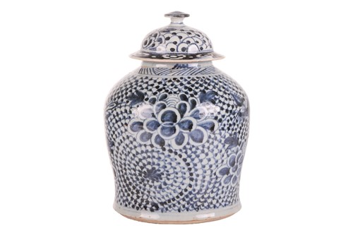 Lot 56 - A large Chinese, Qing Dynasty, blue and white "...