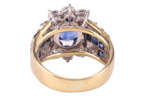 Lot 299 - An unheated Burmese sapphire and diamond dress...