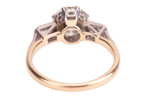 Lot 47 - A diamond solitaire ring, the central diamond...