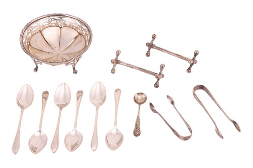 Lot 405 - A small collection of silver items, including...