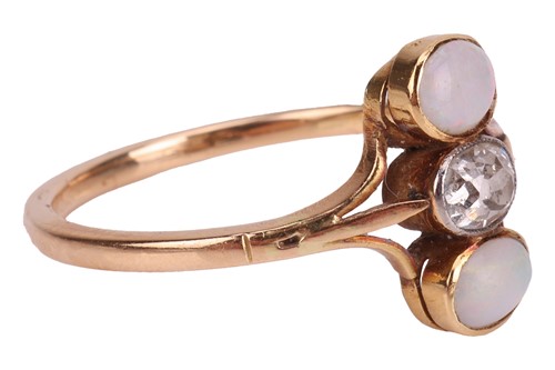 Lot 30 - An old brilliant-cut diamond and opal dress...