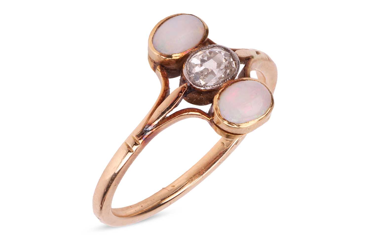 Lot 30 - An old brilliant-cut diamond and opal dress...