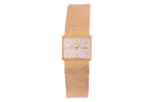 Lot 341 - Movado – An ‘18Kt’ Dress Watch Bezel: Smooth...