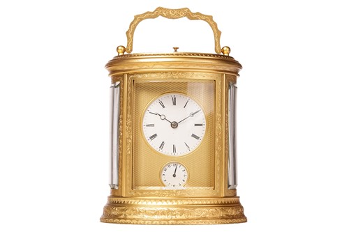 Lot 106 - Brunelot (?), an oval cased hour repeating...