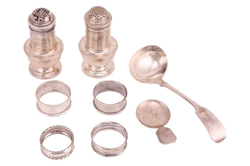 Lot 155 - A small group of silver items, including a...