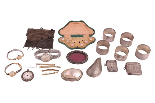 Lot 156 - A group of silver items, including silver...