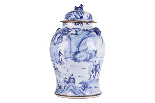 Lot 59 - A large decorative Chinese blue and white...