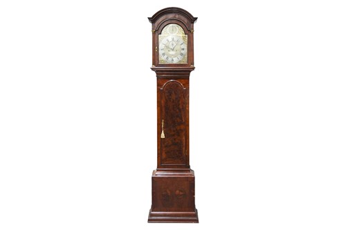 Lot 82 - A George II walnut longcase clock, the brass...