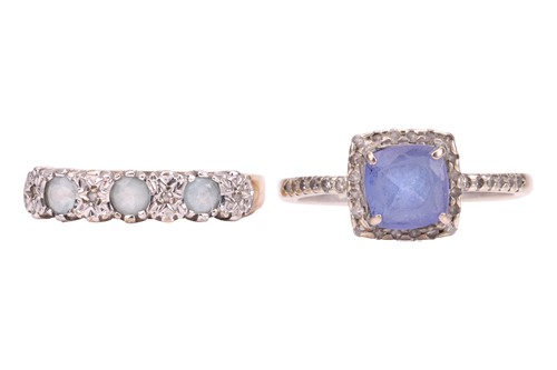 Lot 250 - Two rings; comprising a tanzanite and...