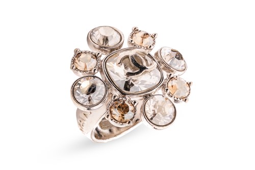 Lot 47 - Chanel - a crystal cocktail ring, the floral...