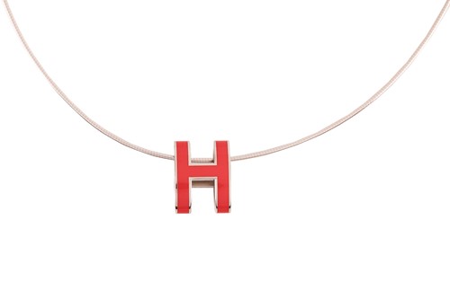 Lot 44 - Hermès - A Mini Pop H pendant on chain, the...