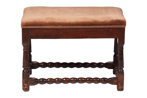 Lot 31 - An oak bobbin turned joint stool, late 17th...