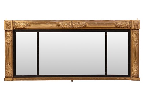 Lot 66 - A Regency gilt rectangular overmantel mirror,...