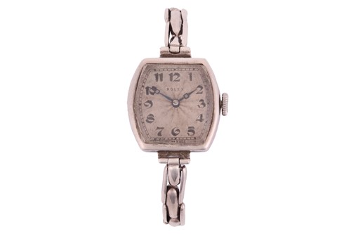Lot 335 - Rolex – An Art Deco Silver Wristwatch...