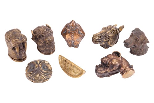 Lot 157 - A collection of eight figural vestas,...