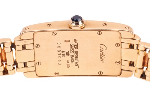 Lot 201 - Cartier – An ‘18K’ Tank Americaine Wristwatch...