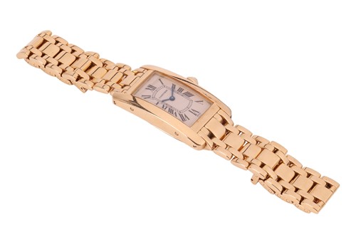 Lot 201 - Cartier – An ‘18K’ Tank Americaine Wristwatch...