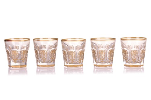 Lot 171 - Five Baccarat Harcourt Empire glass tumblers,...