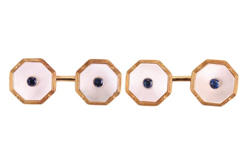 Lot 53 - Asprey - a pair of sapphire and...