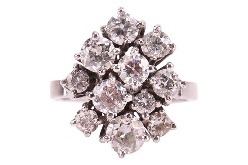 Lot 268 - A diamond-set cluster ring, composed of eleven...