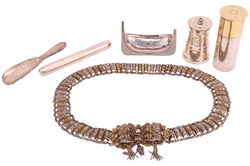 Lot 404 - An Ottoman/Albanian filigree white metal...