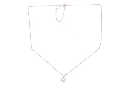 Lot 301 - A heart-shaped diamond pendant, the heart...