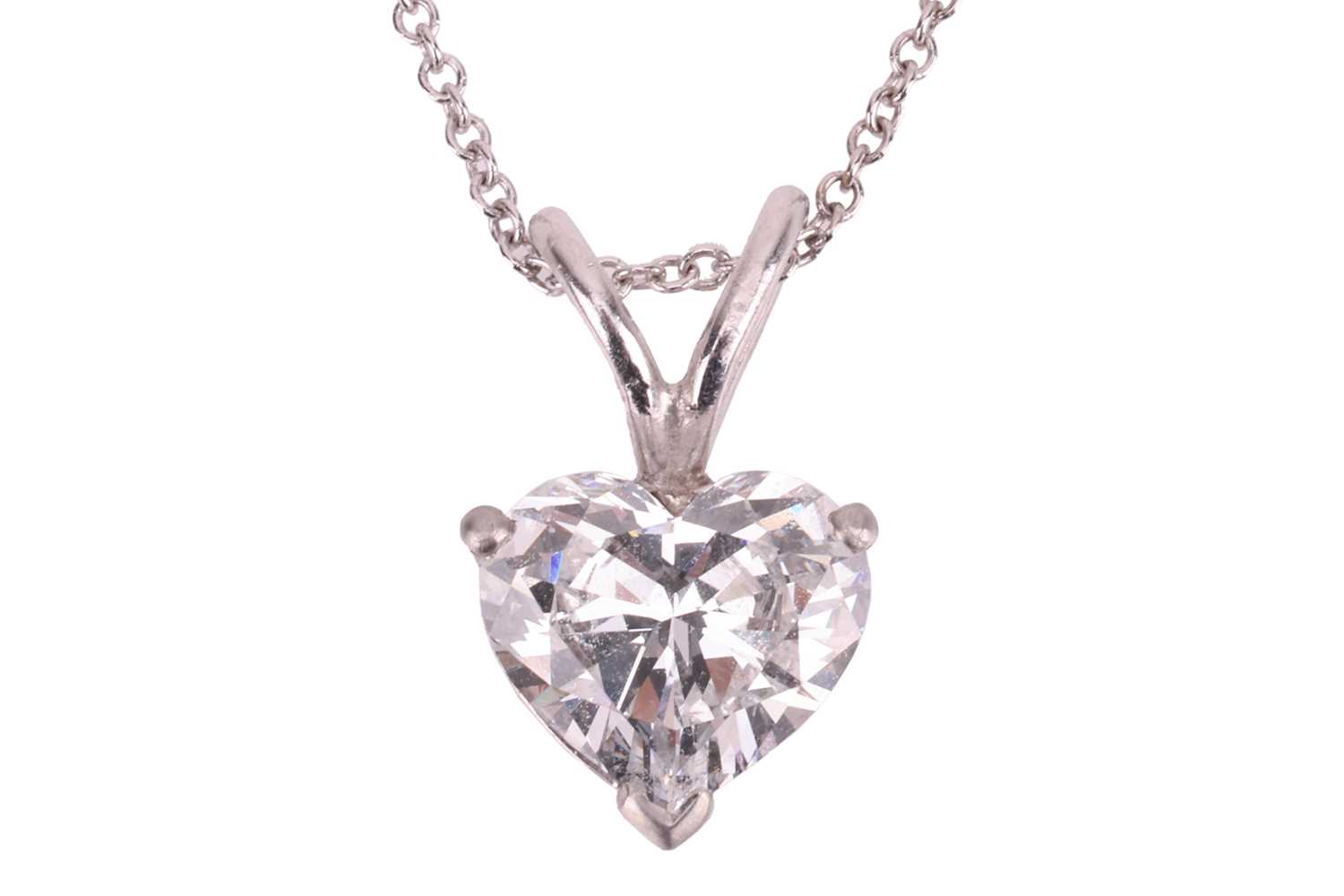 Lot 301 - A heart-shaped diamond pendant, the heart...