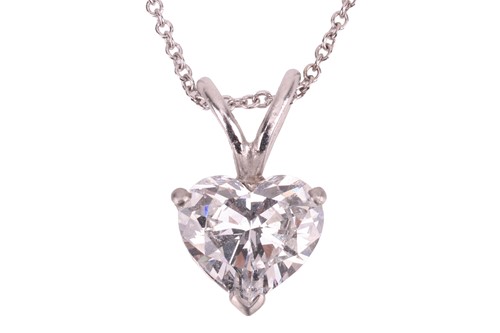 Lot 301 - A heart-shaped diamond pendant, the heart...