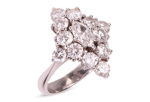 Lot 176 - A diamond cluster ring, with an estimated...