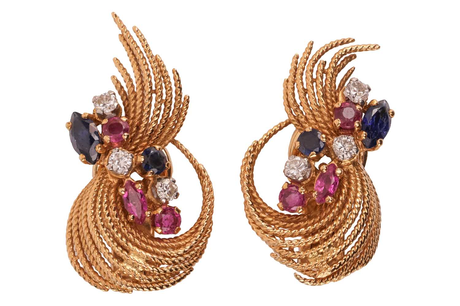 Lot Kutchinsky - a pair of gem-set clip-on...