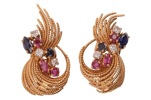 Lot Kutchinsky - a pair of gem-set clip-on...