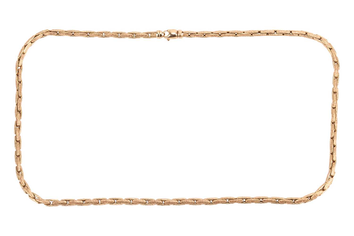 Lot 177 - An Italian textured-link necklace, featuring a...