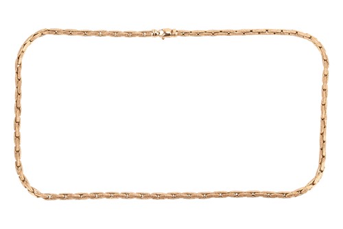 Lot 177 - An Italian textured-link necklace, featuring a...