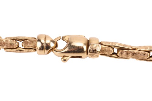Lot 177 - An Italian textured-link necklace, featuring a...