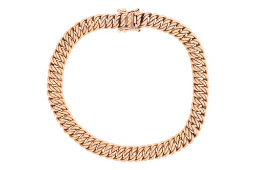 Lot 120 - A 9ct gold fancy-link bracelet, comprising a...