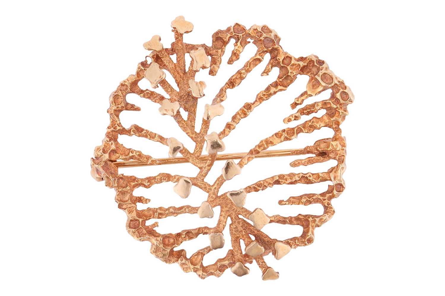Lot 58 - An abstract brooch in 9ct yellow gold, the...