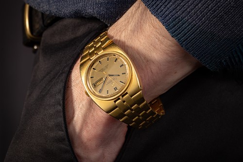 Lot 203 - Omega – An ‘18K’ Gold Automatic Constellation...