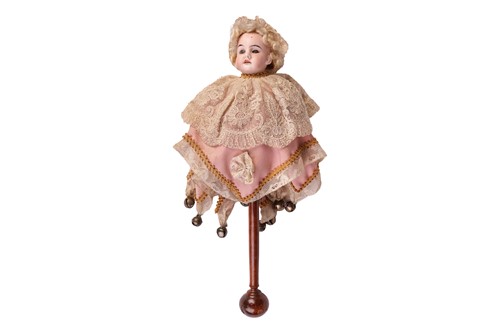 Lot 10 - A German bisque head Marotte doll, with...